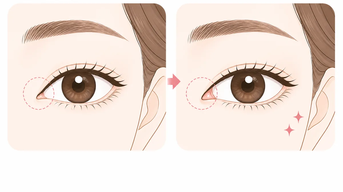 目頭切開（蒙古ひだの調整）の説明イラスト