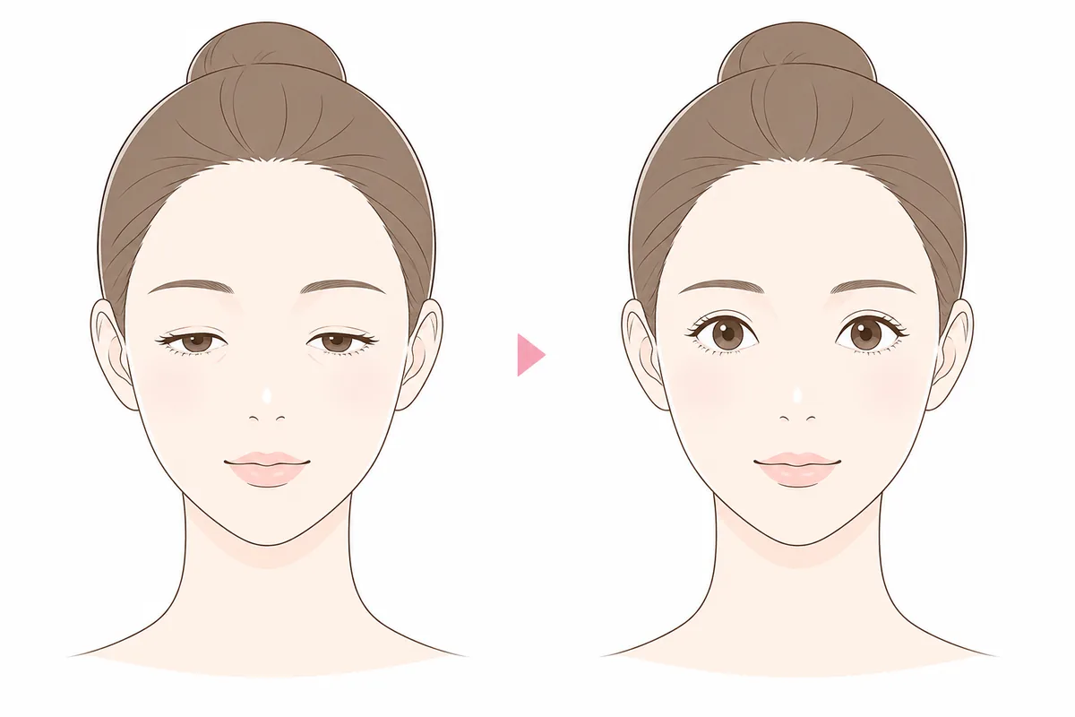 眼瞼下垂手術の説明イラスト