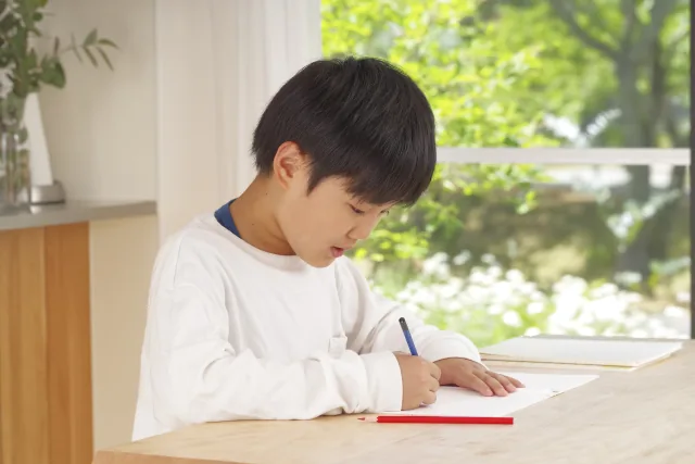 勉強する小学生